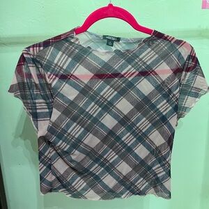 Wild Fable Multicolor Plaid Short Sleeve Tee